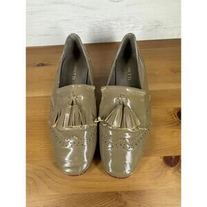 Moretti Taupe Patent Leather Tassel Loafers EU 38 Women’s 7.5